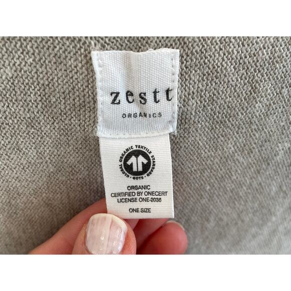 Zestt Organic Cotton Beige Sleeveless Long Open Front Cardigan, Duster, OS - Picture 5 of 8